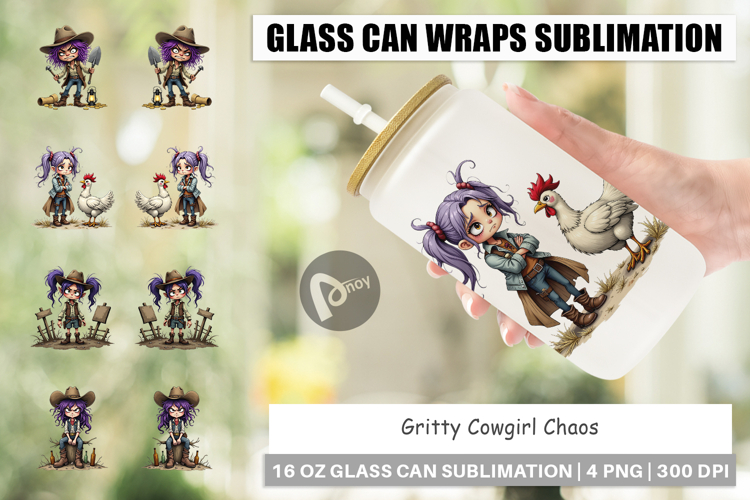 Glass Can Cowgirl Chaos