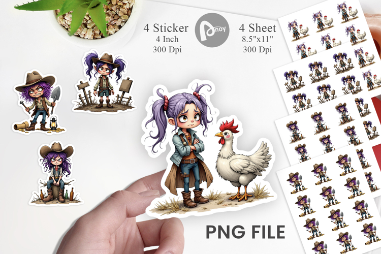 Cowgirl Chaos Sticker