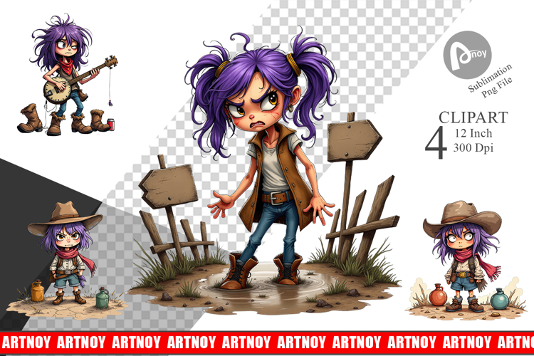 Cowgirl Chaos Clipart