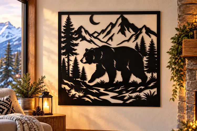 Grizzly Bear Wall Art Laser Cut Svg