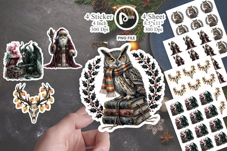 Groovy 70s Occult Gothmas Sticker example image 1