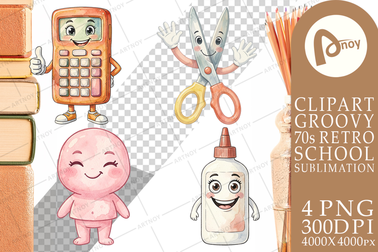 Groovy 70s School Mascot Sublimation