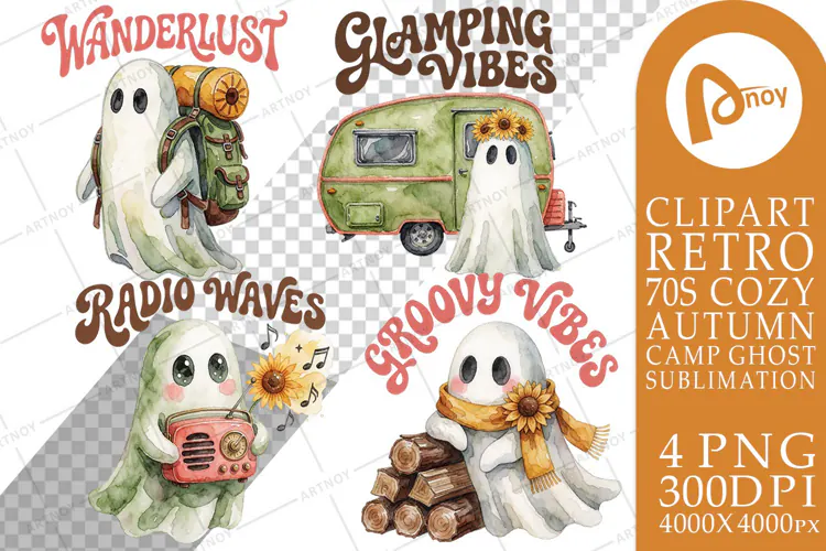 70s Sunset Ghost Glamping Sublimation