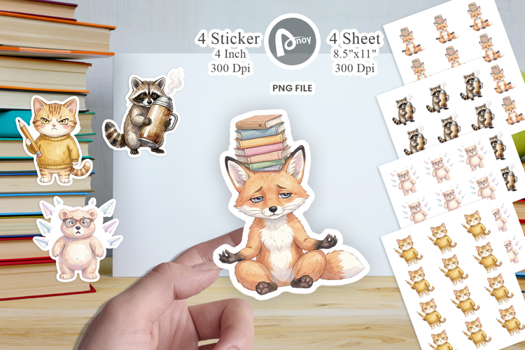 Groovy 70s Teacher Animal Sticker