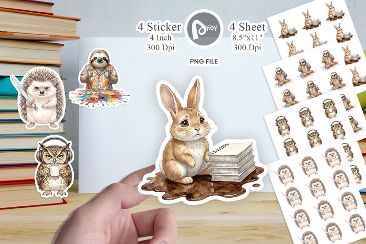 Groovy 70s Teacher Animal Sticker