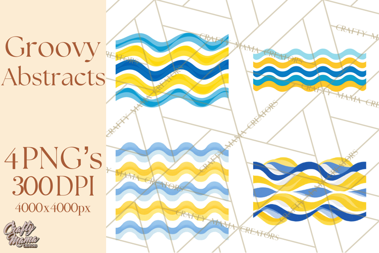 70s Abstract Shapes Clipart PNG Retro Psychedelic Elements