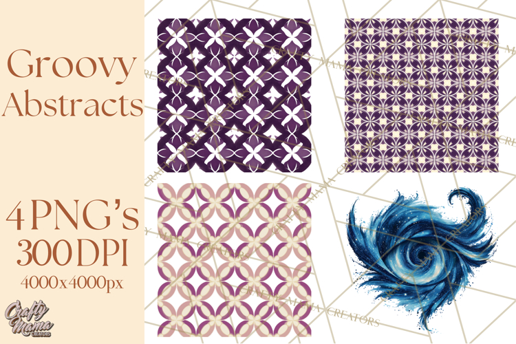 70s Abstract Shapes Clipart PNG Retro Psychedelic Elements