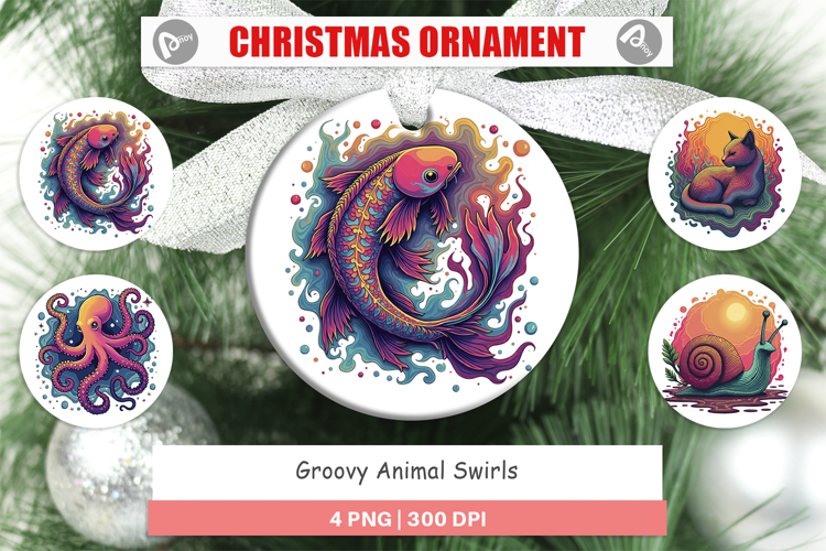 Ornament Groovy Animal Swirls