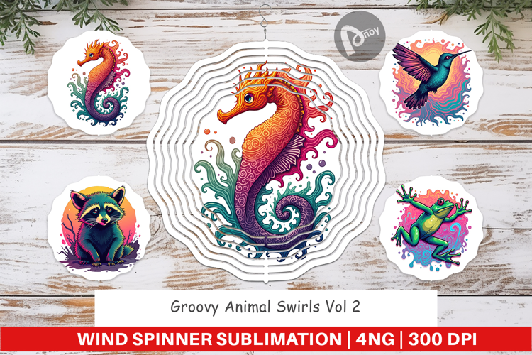 Wind Spinner Groovy Animal Swirls