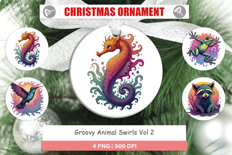 Ornament Groovy Animal Swirls