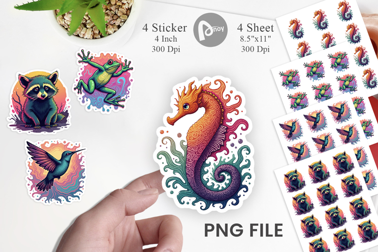 Groovy Animal Swirls Sticker