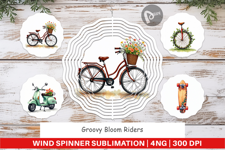 Groovy Bloom Riders 70s Wind Spinner