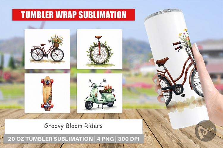 Groovy Bloom Riders 70s Tumbler