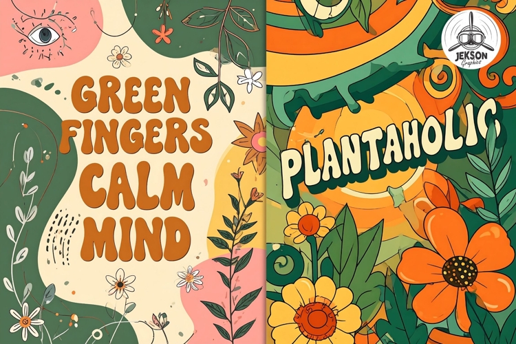 Groovy Botanical Quote Cards - Sublimation 70s 80s Design