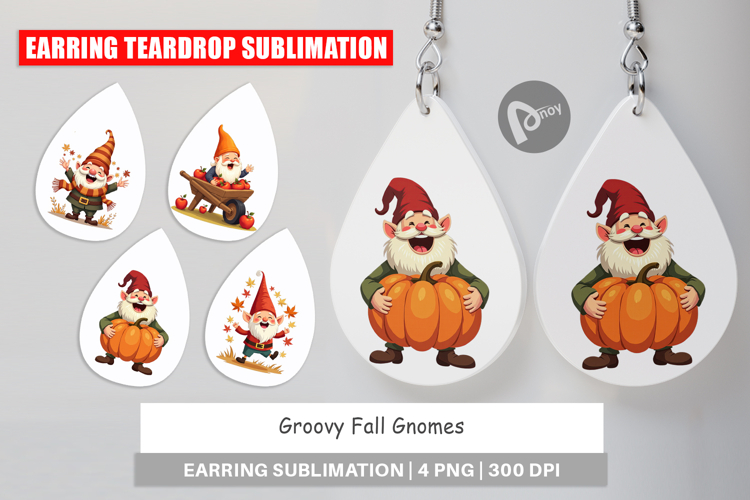Earring Groovy Fall Gnomes