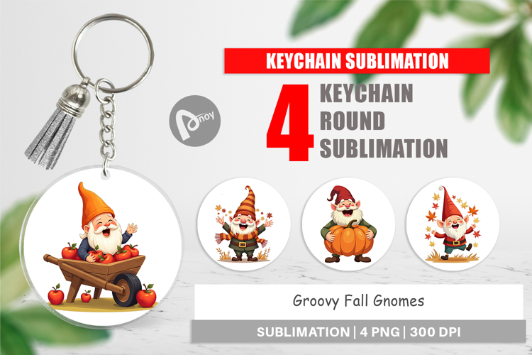 Keychain Groovy Fall Gnomes