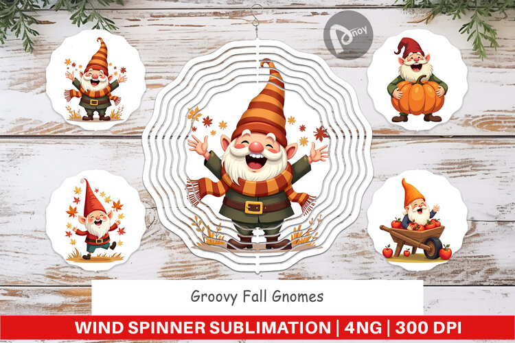 Wind Spinner Groovy Fall Gnomes example image 1