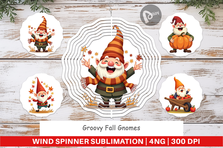 Wind Spinner Groovy Fall Gnomes