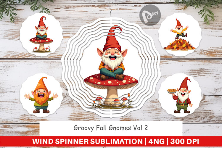 Wind Spinner Groovy Fall Gnomes example image 1