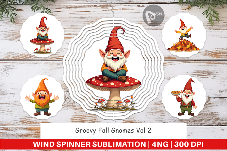Wind Spinner Groovy Fall Gnomes