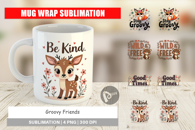 Groovy Friends Mug Wrap