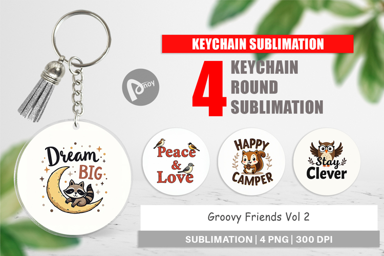 Groovy Friends Keychain