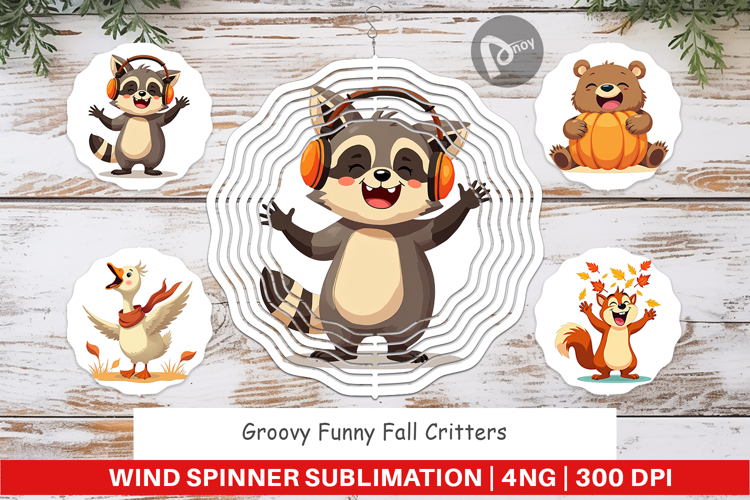 Wind Spinner Groovy Fall Critters