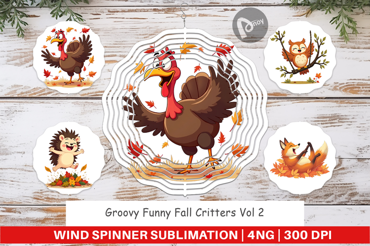 Wind Spinner Groovy Fall Critters