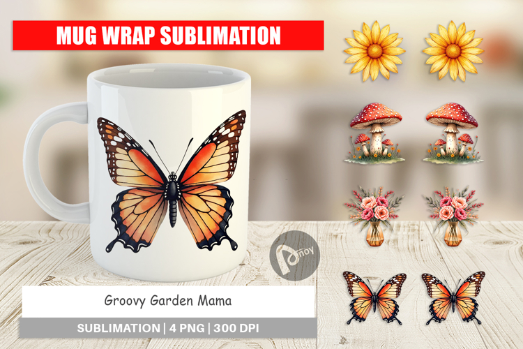 Groovy Garden Mama Mug Wrap