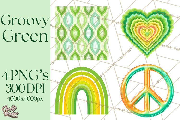 Retro 70s Psychedelic Clipart PNG, Groovy Flowers
