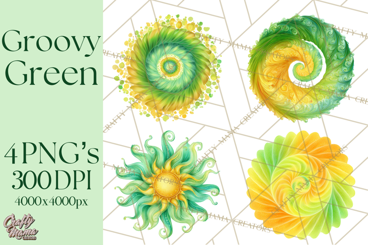 Retro 70s Psychedelic Clipart PNG, Groovy Flowers