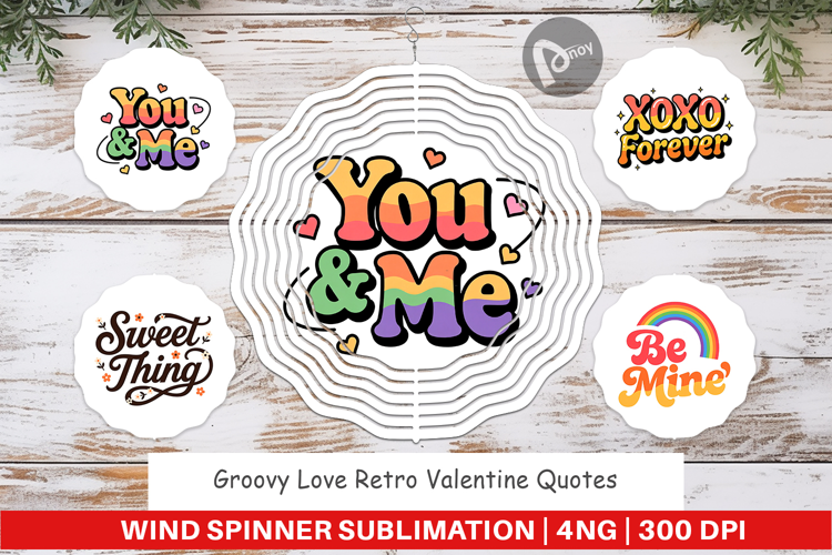 Groovy Love Valentine Wind Spinner