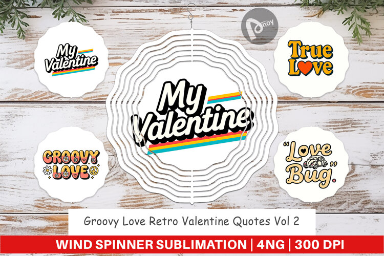 Groovy Love Valentine Wind Spinner example image 1