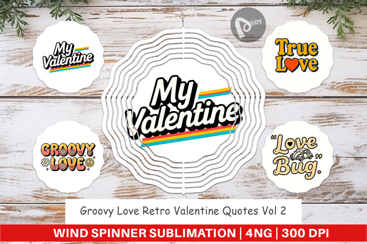 Groovy Love Valentine Wind Spinner