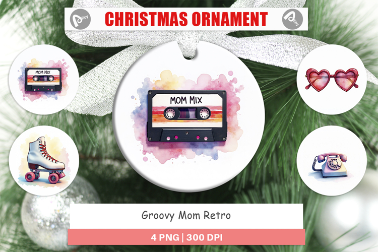 Groovy Mom Retro Ornament