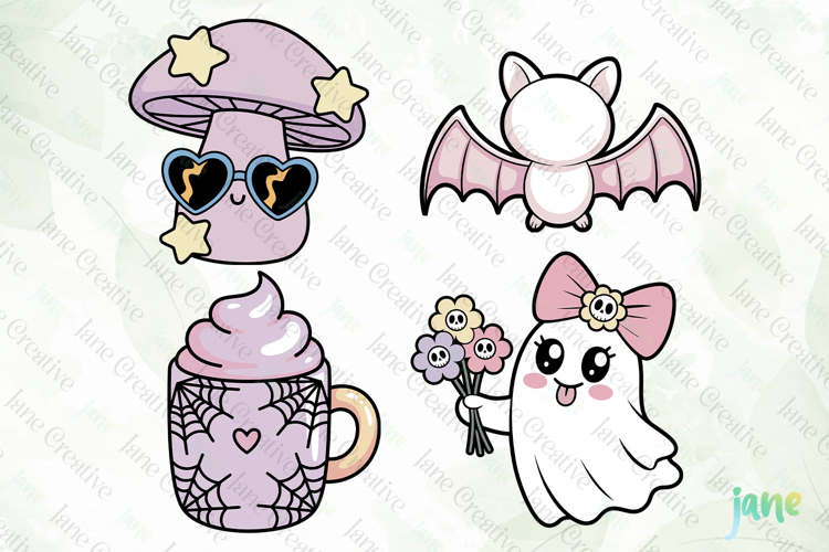 Groovy Pastel Halloween SVG PNG Clipart