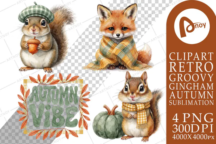 Plaid Woodland Critters Sublimation