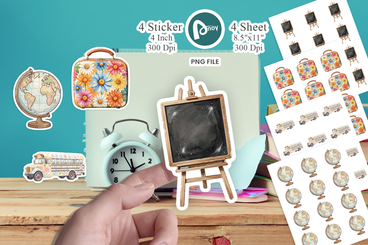 Groovy Retro School Day Sticker