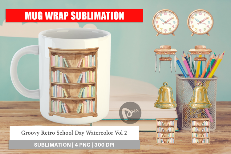 Groovy Retro School Day Mug Wrap
