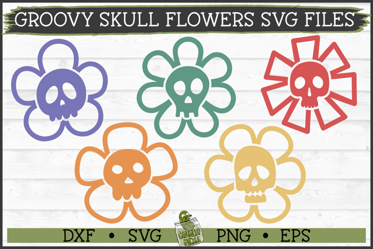 Groovy Skull Flowers SVG Files