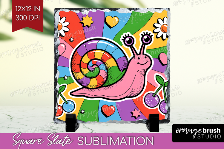 Groovy Slate PNG - Summer Square Slate Sublimation