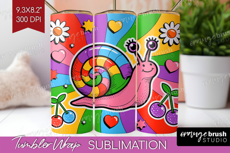 Groovy Tumbler Wrap - Summer Tumbler PNG Sublimation