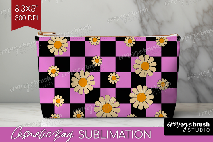 Groovy Cosmetic Bag - Summer Makeup Bag PNG Sublimation