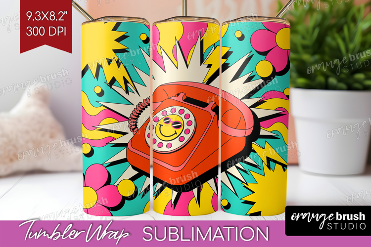 Groovy Tumbler Wrap - Summer Tumbler PNG Sublimation