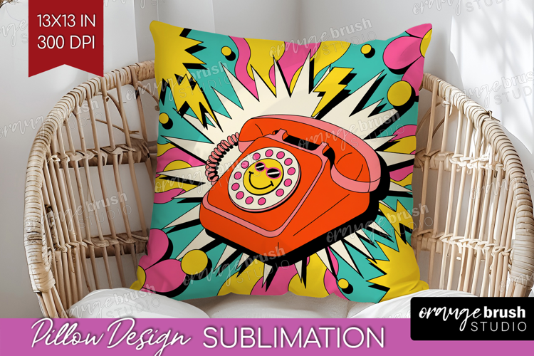 Groovy Pillow Sublimation - Summer Pillow Cover PNG