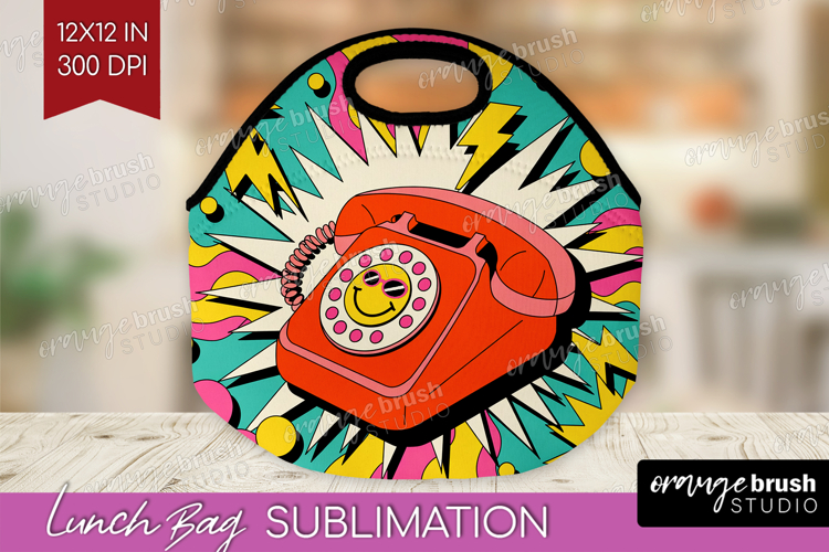 Groovy Lunch Bag - Summer Lunch Bug PNG Sublimation example image 1