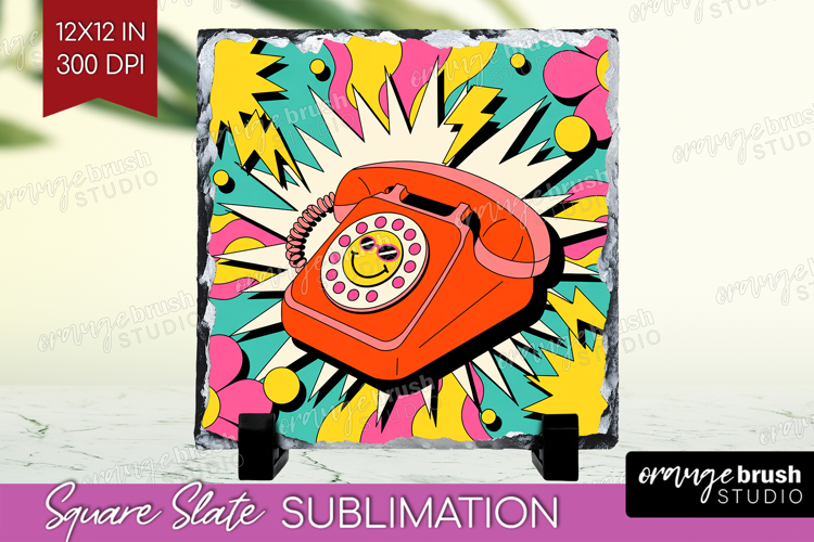 Groovy Slate PNG - Summer Square Slate Sublimation
