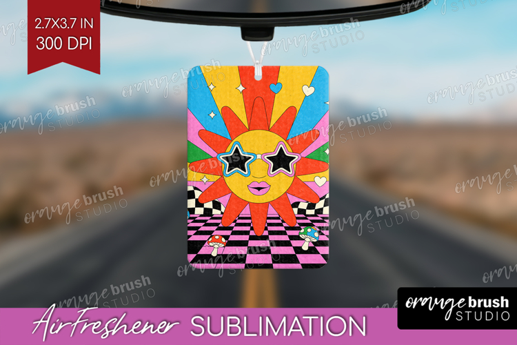 Groovy Air Freshener PNG - Summer PNG Sublimation example image 1