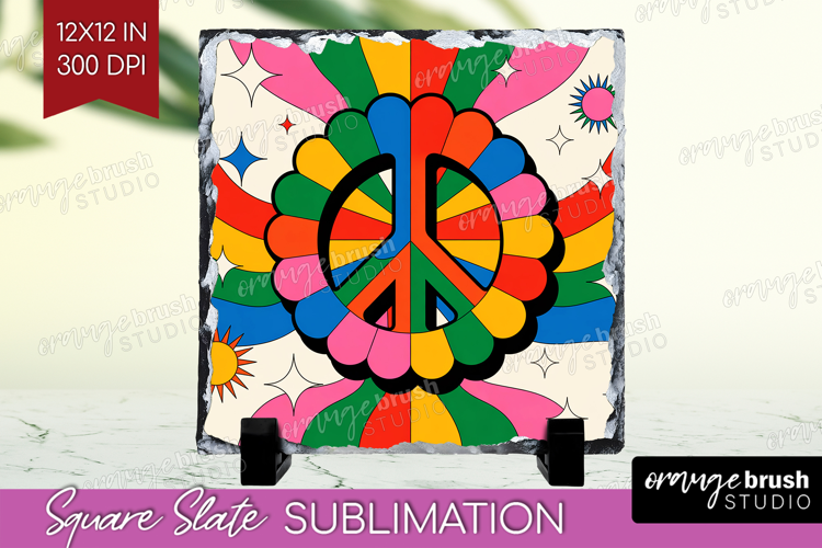 Groovy Slate PNG - Summer Square Slate Sublimation