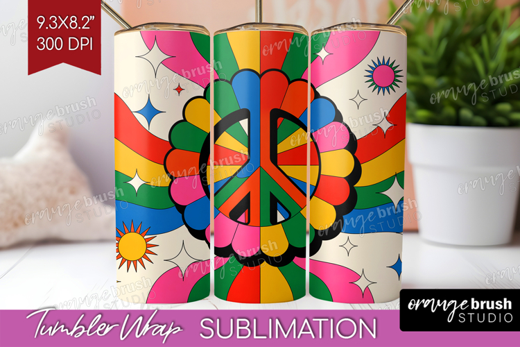 Groovy Tumbler Wrap - Summer Tumbler PNG Sublimation